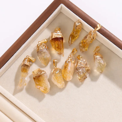 Natural Raw Citrine Healing Crystal Pendant