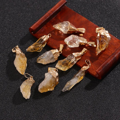 Natural Raw Citrine Healing Crystal Pendant