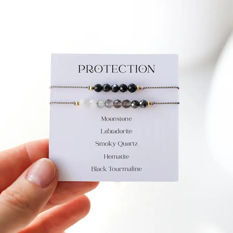 Exquisite Protection bracelet set | Handmade crystal bracelet, black tourmaline healing bracelet, for her protection gift