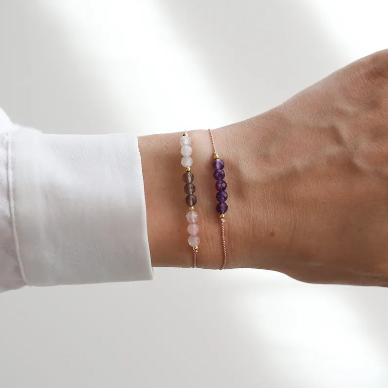 Happiness bracelet, handmade crystal protection bracelet, positive attitude, halo protection, a gift for her