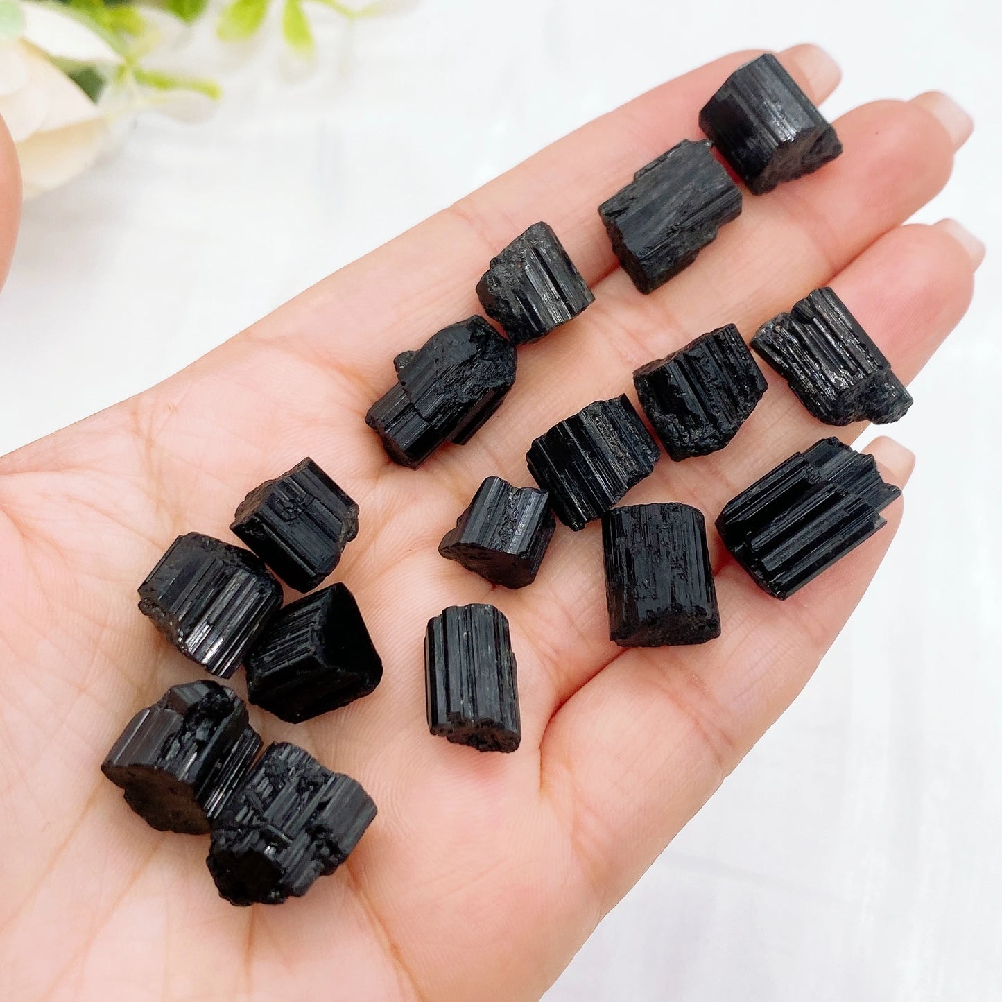 Natural Black Tourmaline Gravel Mineral Crystal